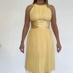 Maggy London summer dress, size 4, in yellow. Gentle pre-owned. From Macy's.